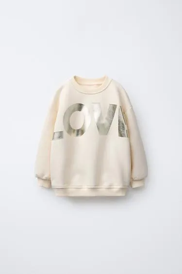 Толстовка с блестящей надписью- Заказать в России