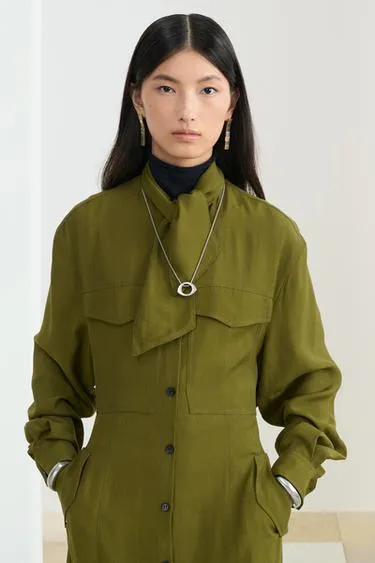 Овальное ожерелье из металлической цепочки- Заказать в России