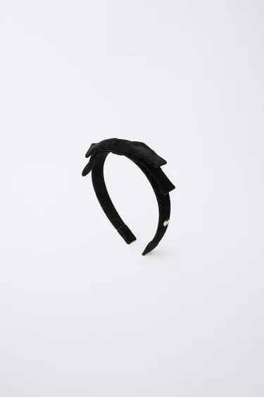 Бархатный ободок с бантом и блестками- Заказать в России