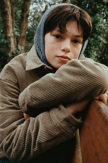 Zara Вельветовая куртка-рубашка с деталями из искусственной овчины