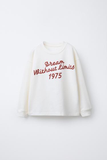 Zara Футболка с лозунгом и структурой