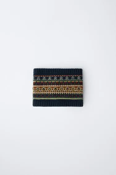 Жаккардовый шарф-снуд