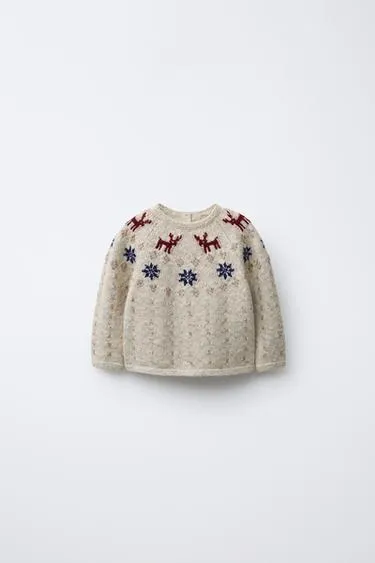 Вязаный свитер «звезды и олени»- Заказать в России