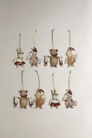 Набор бирок для подарков в форме рождественских животных (набор из 8 штук)- Заказать в России