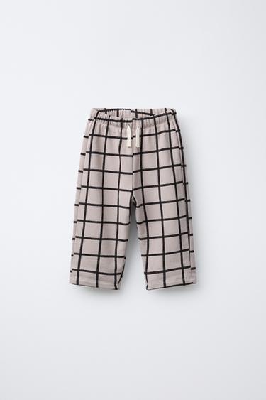 Zara Брюки BAGGY из футера в клетку