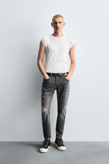 Zara Джинсы SKINNY FIT с дырами