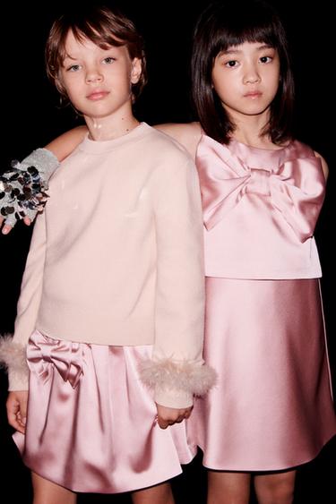 Zara Сарафан-шорты из атласа с бантом