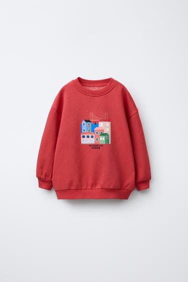 Zara Толстовка с круглым вырезом и длинным рукавом