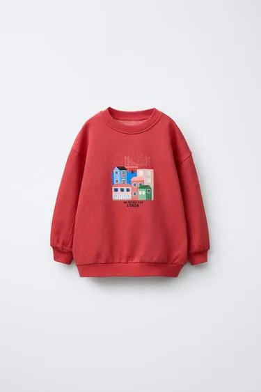 Толстовка с круглым вырезом и длинным рукавом