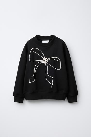 Zara Свитшот с аппликацией в виде банта и шнурком