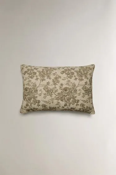 Обивка подушки из хлопка и льна с цветочным узором- Заказать в России