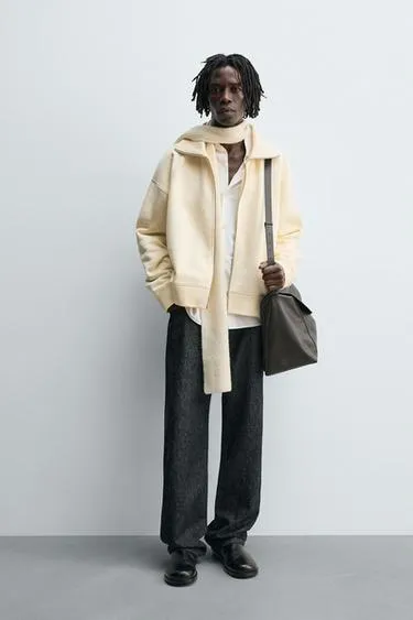 Толстовка с молнией на молнии из ребристого материала