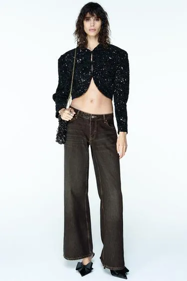 Пайетки пиджак с объемными рукавами- Заказать в России