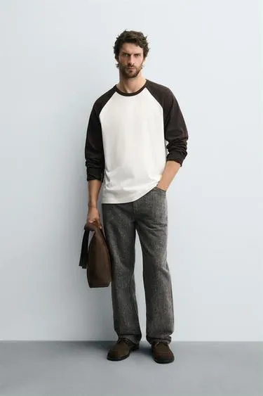 Футболка колор-блок с рукавами реглан- Заказать в России