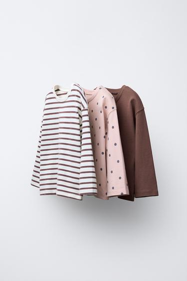 Zara Набор из трех футболок с принтом