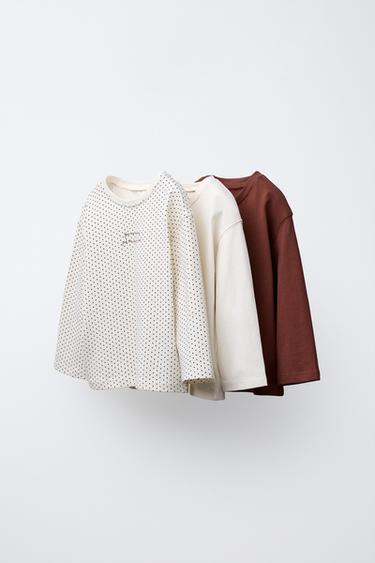 Zara Набор из трех футболок с принтом