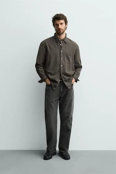 Рубашка в клетку с завершением под ворс