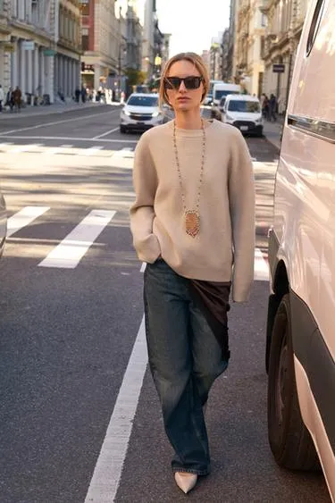 Однотонный трикотажный свитер