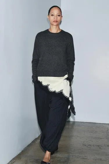 Брюки в полоску с завышенной талией из коллекции ZW- Заказать в России