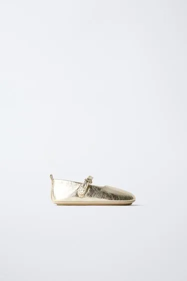 Балетки из металлической кожи