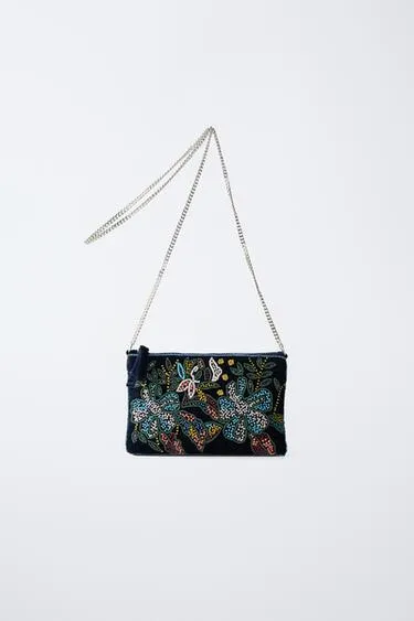 Сумка с плечевым ремнем и бусинами- Заказать в России