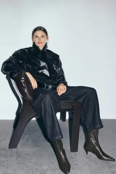 Ботильоны на каблуке с принтом- Заказать в России