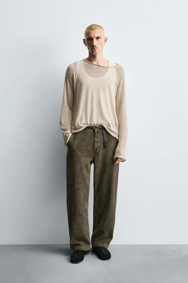 Брюки карго из ткани с абстрактным принтом