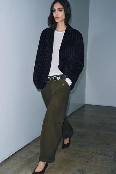 Блейзер в тонкую полоску из смесовой шерсти — ZW COLLECTION- Заказать в России