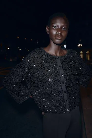 Кардиган с пайетками