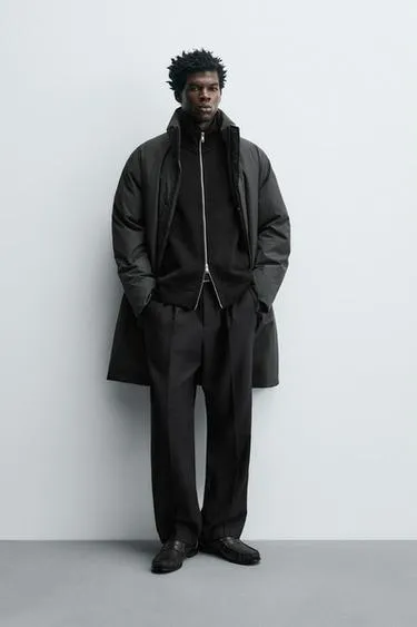 Длинный стеганый пуховик- Заказать в России