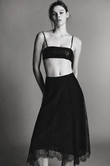 Юбка миди из кружева — ZW COLLECTION