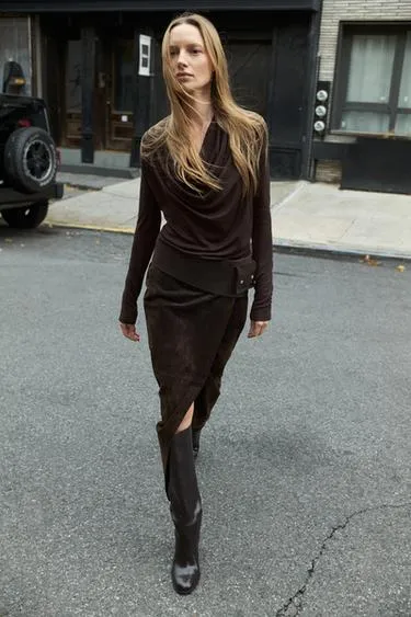 Драпированная футболка с лиоцеллом- Заказать в России