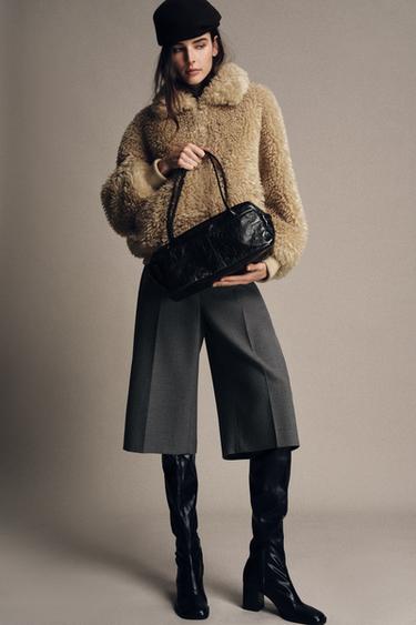 Zara Кожаная сумка-боулинг