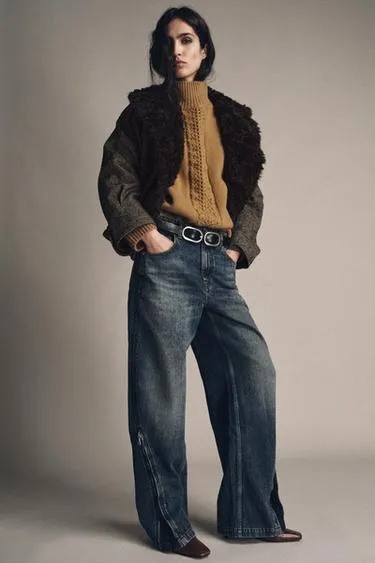 Джинсы ZW COLLECTION BALLOON со средней посадкой и молниями, ограниченная серия