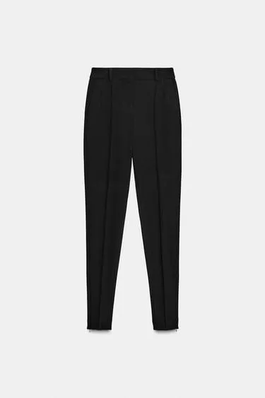 Узкие брюки с высокой посадкой и молниями снизу- Заказать в России