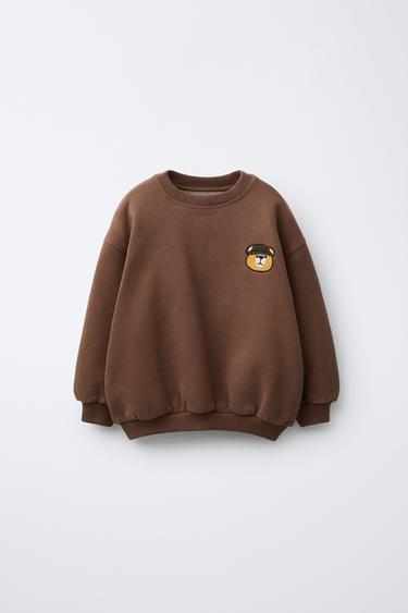 Zara Толстовка с вышивкой «медведь» купить с доставкой.