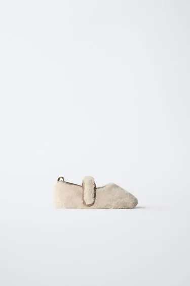 Балетки с искусственным мехом- Заказать в России