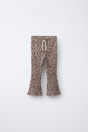 Zara Легинсы FLARE SOFT TOUCH с принтом