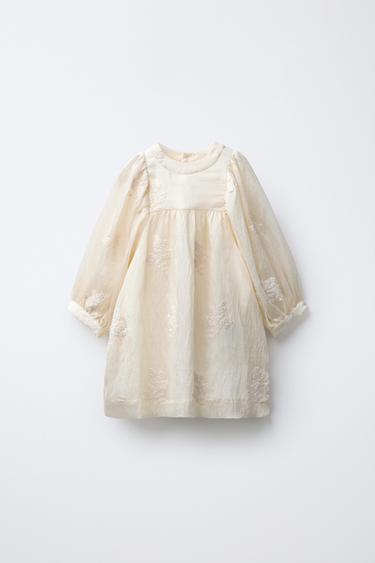 Zara Платье с вышитыми цветами