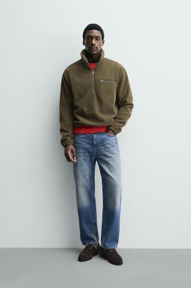 Zara Толстовка из флиса с воротником на молнии