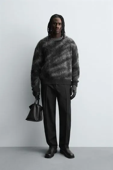 Жаккардовый свитер с начесом