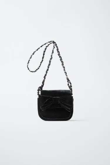 Сумка с плечевым ремнем из бархата с бантом- Заказать в России