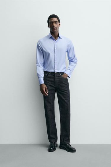 Zara Рубашка из рельефной ткани с манжетами под запонки