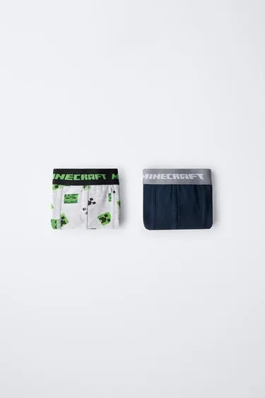 Ages 6-14 / pack of two minecraft boxer shorts © mojang ab. ™