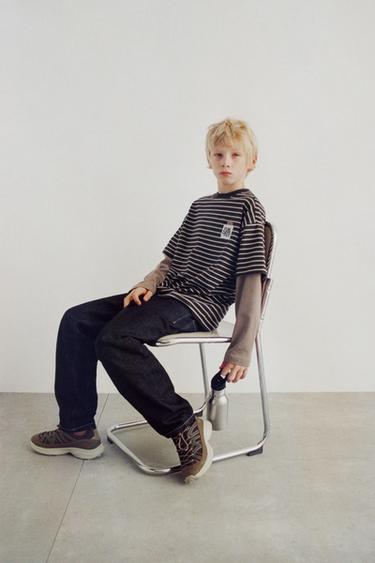 Zara Двухслойная футболка в полоску