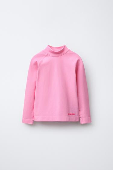 Zara Термофутболка в рубчик с рельефной надписью