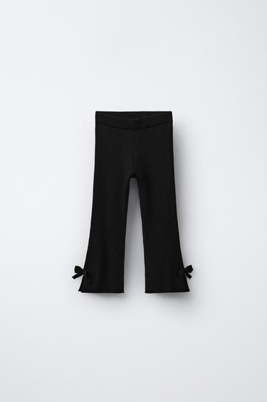 Zara Расклешенные трикотажные легинсы с бантиками