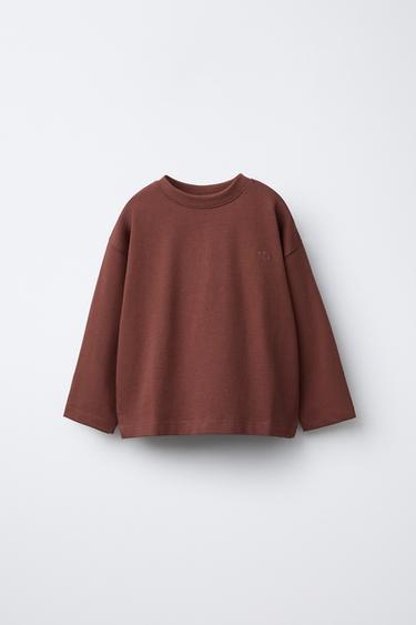 Zara Лонгслив HEAVY WEIGHT с вышивкой