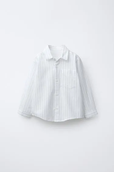 Теплая рубашка в полоску