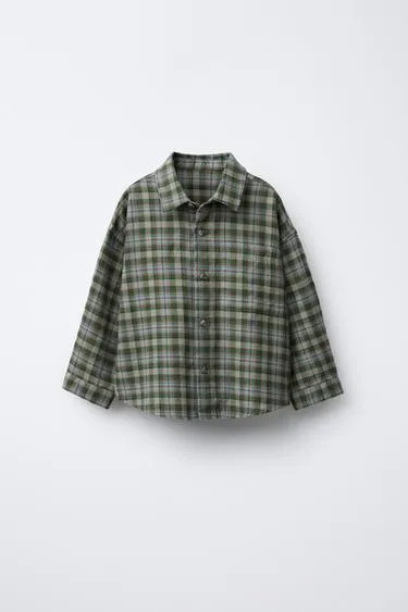 Рубашка в клетку с карманом